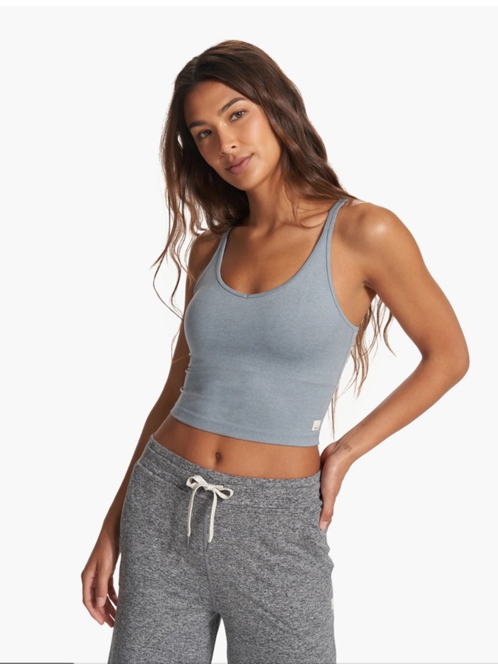 Vuori Halo Performance Crop  - Flint Heather Small